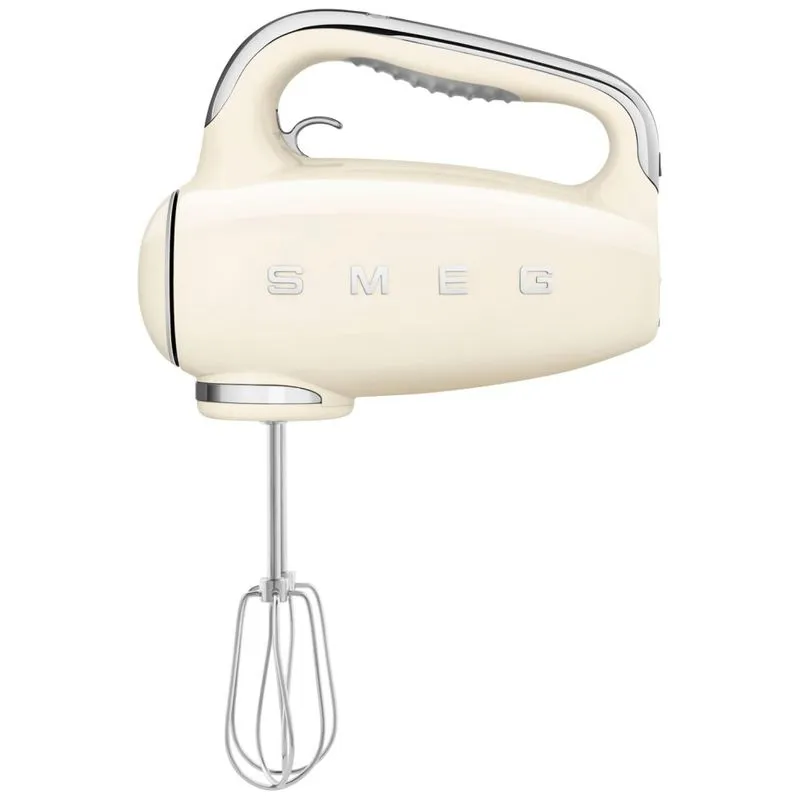 Batedeira De Mão Com 9 Velocidades E Acessórios De Aço Inox, 220w, 110v, Smeg Hmf01, Creme
