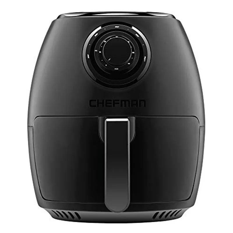 Fritadeira de ar pequena chefman para cozinhar saudável, 3,6 Qt, antiaderente, fácil de usar e controle duplo de temperatura, com temporizador de 60 minutos e desligamento automático, cesto seguro par