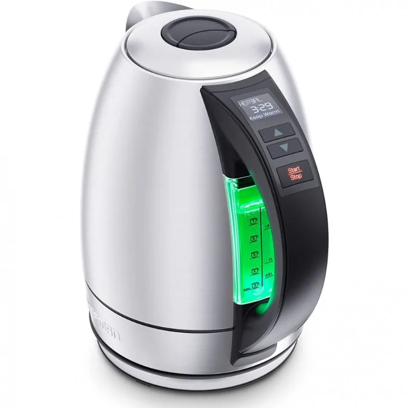 Chefman Chaleira Elétrica 1.7L, Aço Inoxidável, Desligamento Automático, 110V, 1500W, Prata