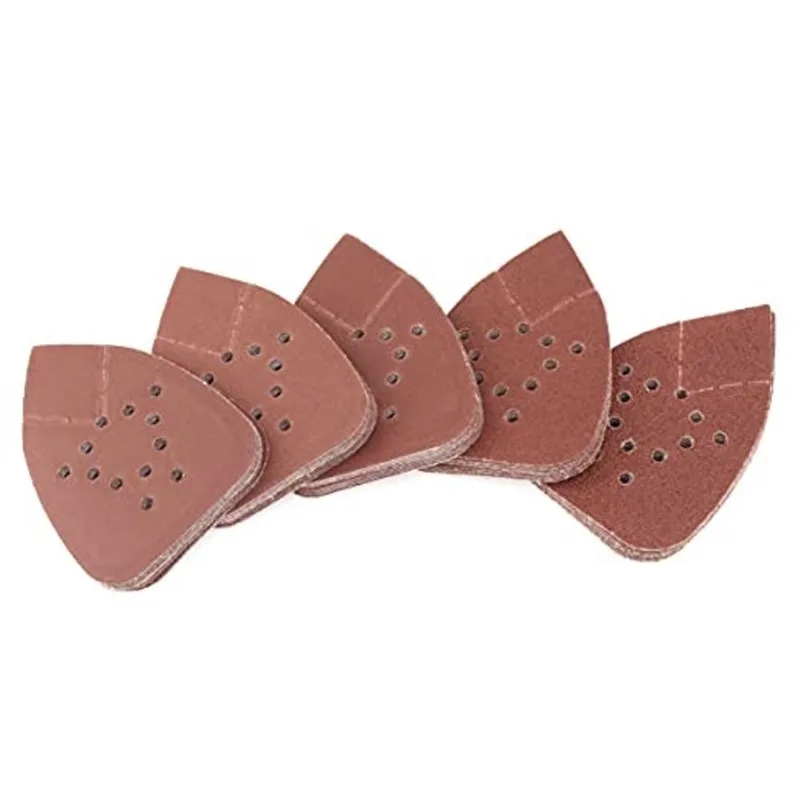 Lixa de mouse neiko 11272A Gancho e laço 50pc Sortido 60, 80, 120, 150, 220 Grit Grão de óxido de alumínio de qualidade premium Papel de lixa antiestático e anti-entupimento Lixadeira de detalhes de m