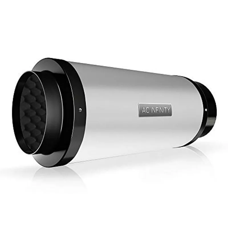 Ac Infinity Silenciador de Ventilador de Duto em Linha, Silenciador de Silenciador de Redução de Ruído de 8 para Sistemas de Ventilação de Tenda de Crescimento de Hidroponia Interna
