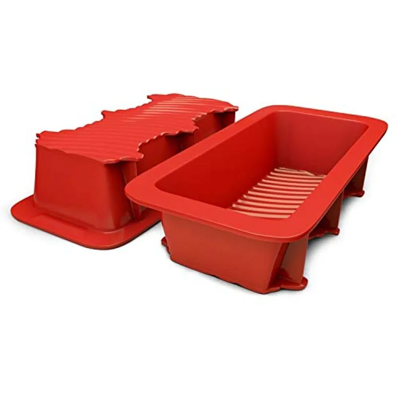 Pão De Silicone E Pão Pan Conjunto De 2 Vermelho, Antiaderente, Grau Comercial Mais Pão Caseiro Receita Ebook