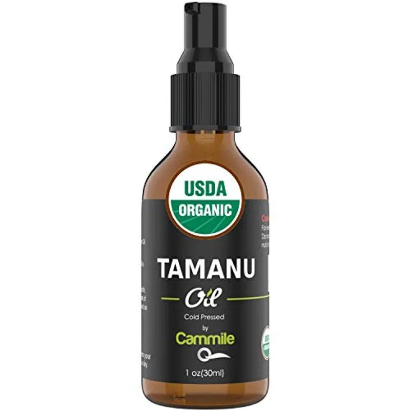 Óleo De Tamanu Orgânico Cammile Q - Tratamento Natural De Psoríase - Ótimo Para Eczema, Acne &amp; Cicatrizes - Pressionado A Frio