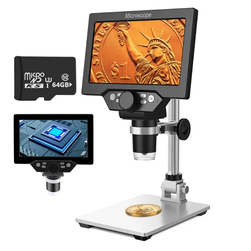 Microscópio Digital Lcd Uf-tools 7 Polegadas 1200 X 12 Mp 64 Gb