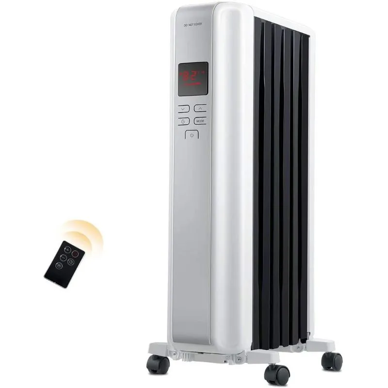 Space Heater, Aquecedor Elétrico a Óleo, portátil, c/Controle Remoto, temporizador automático, 600W/900W/1500W.