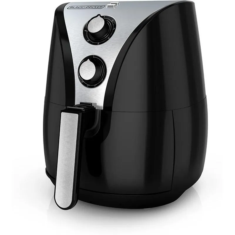 BLACK+DECKER Air Fryer Fritadeira Elétrica, sem óleo, c/controle de temperatura, 1200W, 2L, preta.