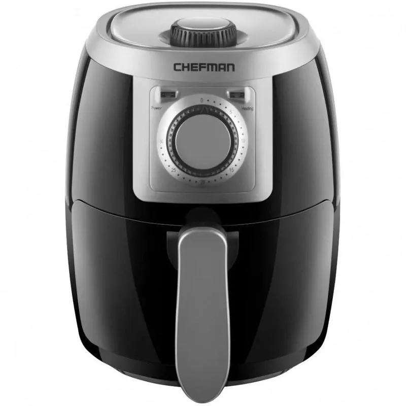 Chefman Air Fryer Fritadeira Elétrica, sem óleo-controle de temperatura ajustável e cronômetro, 1000W, 2L, preta.