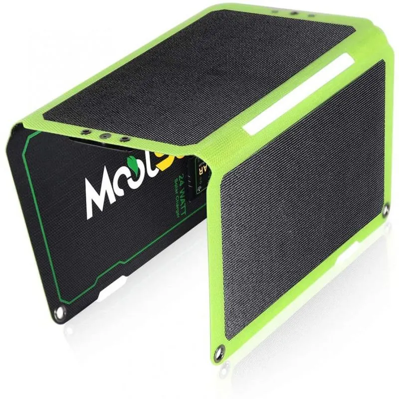 MOOLSUN Painel Solar Carregador Solar portátil c 3 saídas USB 24W 5V 1 unidade
