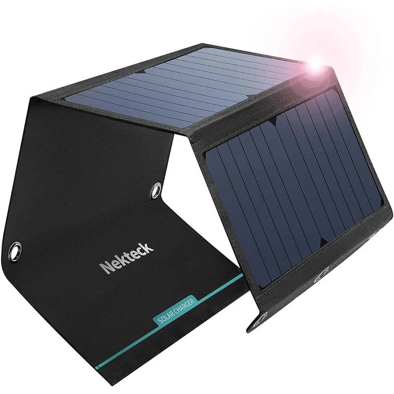 Nekteck Painel Solar carregador solar portátil c saídas USB à prva d1água IPX4 21W 12V 1 unidade