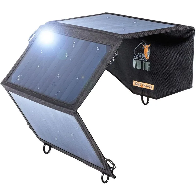 RynoTuff Painel Solar Carregador portátil dobrável c 2 saídas USB 21W 12V 1 unidade