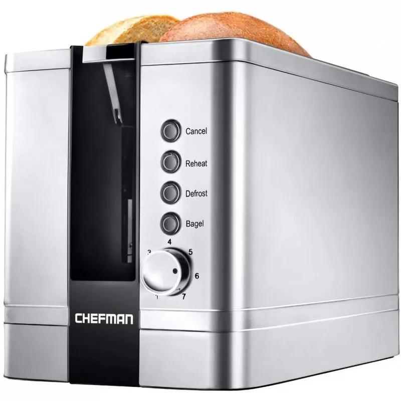 Chefman Torradeira, c/2 fatias, 850W, 110V, prata.