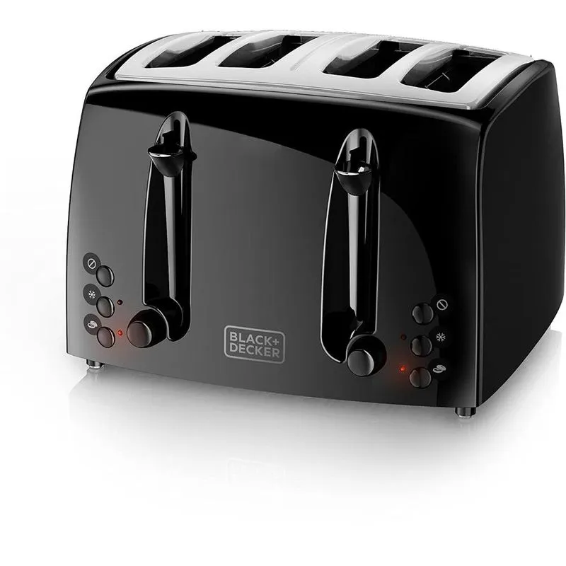 BLACK+DECKER Torradeira, c/ 4 fatias, 1500 W, 110V, preta.