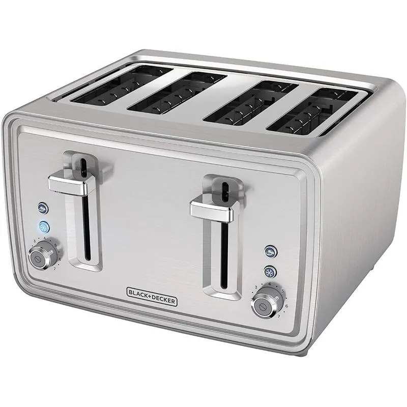 BLACK+DECKER Torradeira, c/ 4 fatias, 1600 W, 110V, prata.