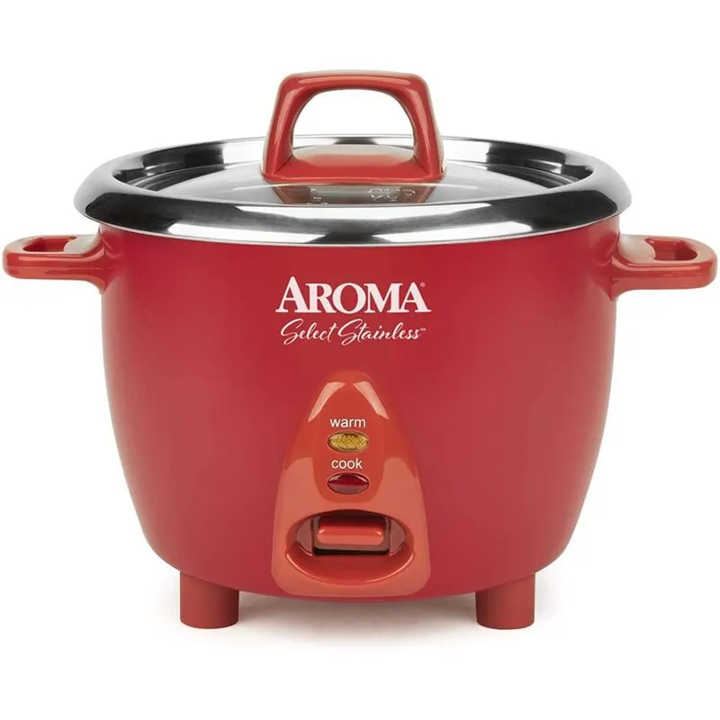Aroma Housewares Panela Elétrica de Arroz, 1,4 L, 400W, 110V, vermelha.