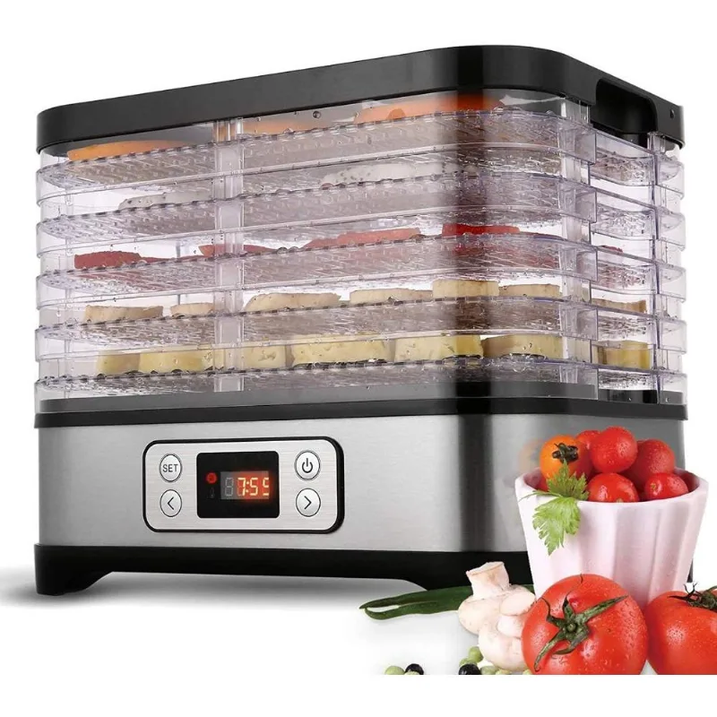 Tooluck Máquina Desidratadora de Alimentos com 5 bandejas, feito com aço inoxidável, 110 V.