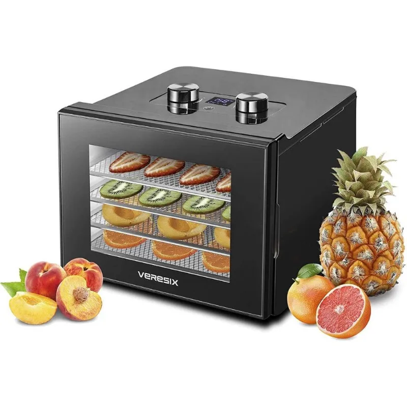 VERESIX Máquina Desidratadora de Alimentos com 4 Bandejas de Aço Inox, 110 V.