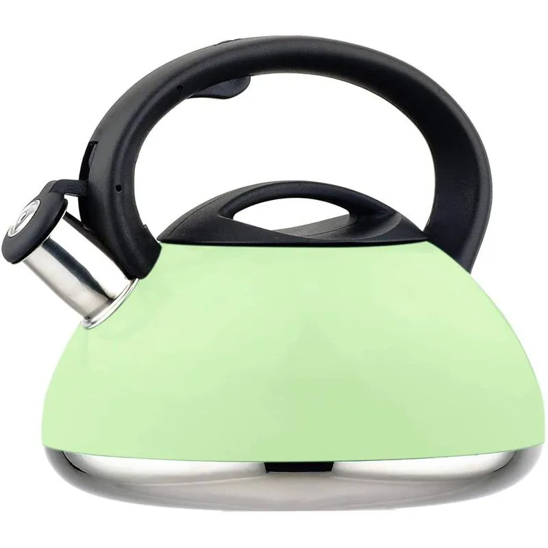 HausRoland Tea Kettle Stainless Steel Whistling 32Quart Stove Top Induction Modern Candy Color Kettle Teapot GS04015A734B Green