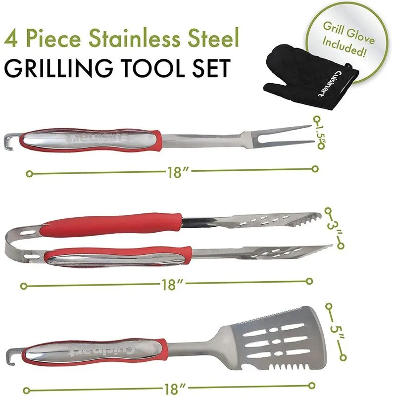 Conjunto de ferramentas para grelhar Cuisinart vermelho