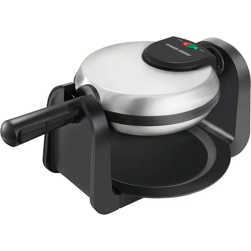 BLACK DECKER Máquina de Waffle Aço Inox 800W Prata 110V