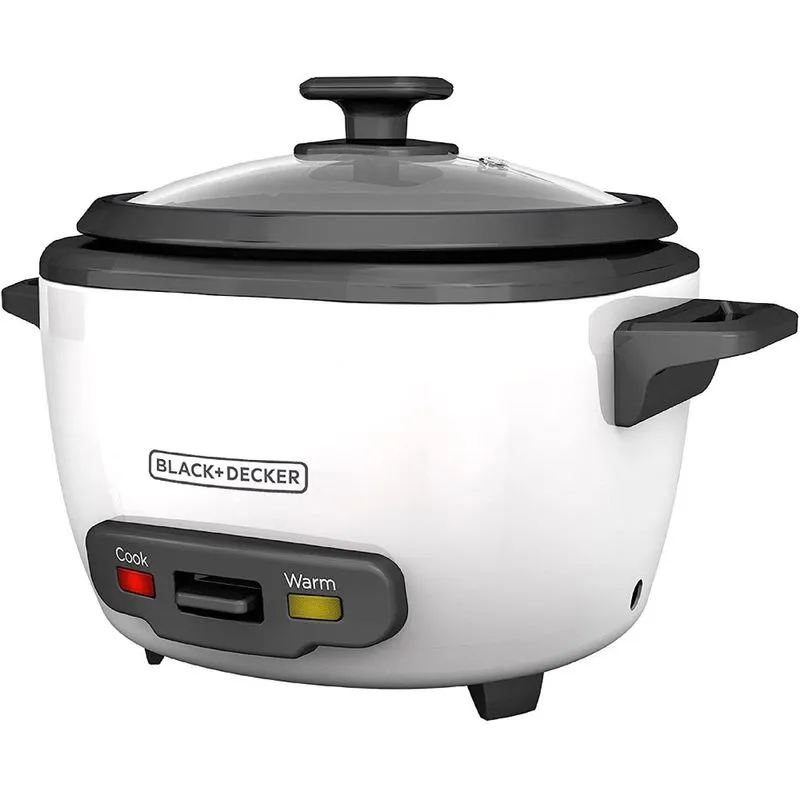 BLACK + DECKER RC506 Panela Elétrica de Arroz e Vapor, 16 Xíc. (8 não cozidas), Branco 110V
