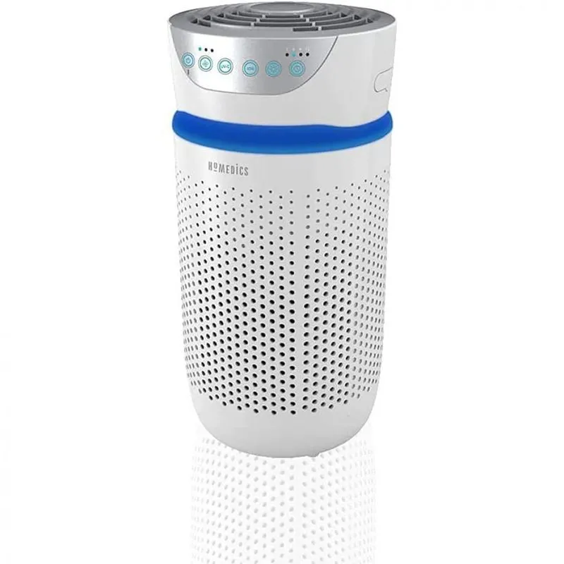 HoMedics TotalClean Tower Air Purifier for Viruses Bacteria Allergens Dust Germs HEPA Filter UVC Technology 5in1 Purifying with Ionizer Carbon