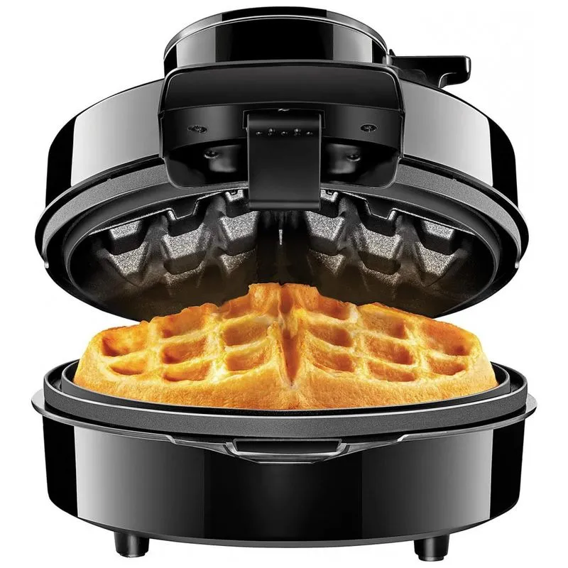 Maquina De Waffle Sem Design De Estouro, Ferro Redondo Para Cafe Da Manha Sem Bagunca Vencedor Do Premio De Melhor Inovacao Em Eletrodomesticos,