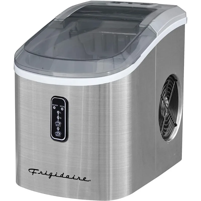 Máquina de Gelo Frigidaire Produz 12kgDia Aço Inox PrataPreto 110V