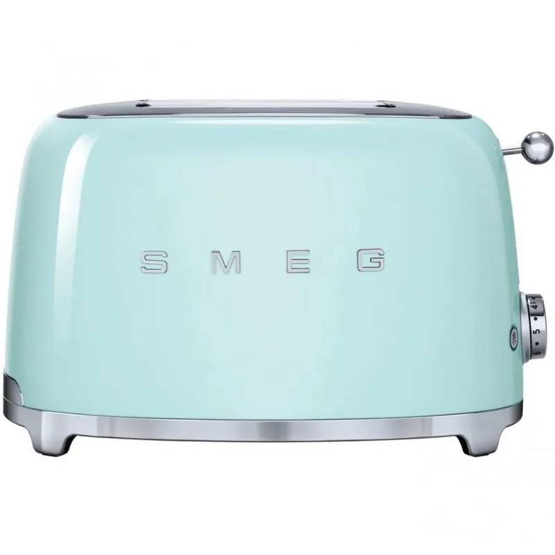 Torradeira Elétrica Smeg 50's Retro, 2 Fatias, 6 Níveis Sombra, Verde Claro 110V