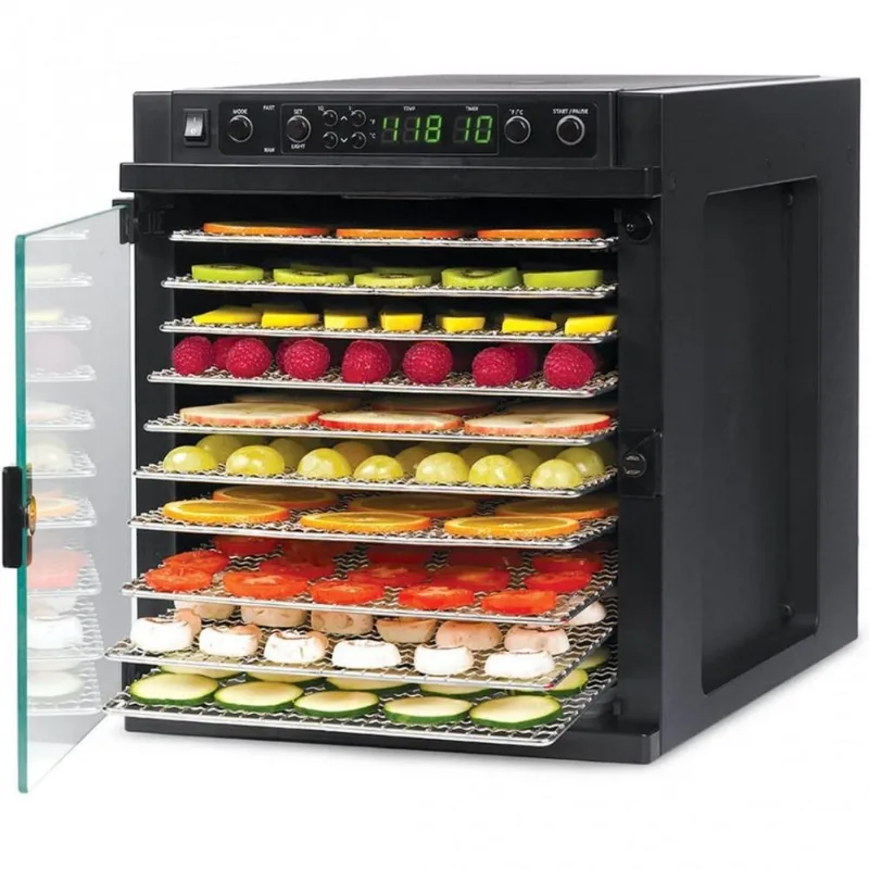 Tribest SDE-S6780-B Máquina Desidratador de Alimentos com 11 Bandejas de Aço Inox, Preto.