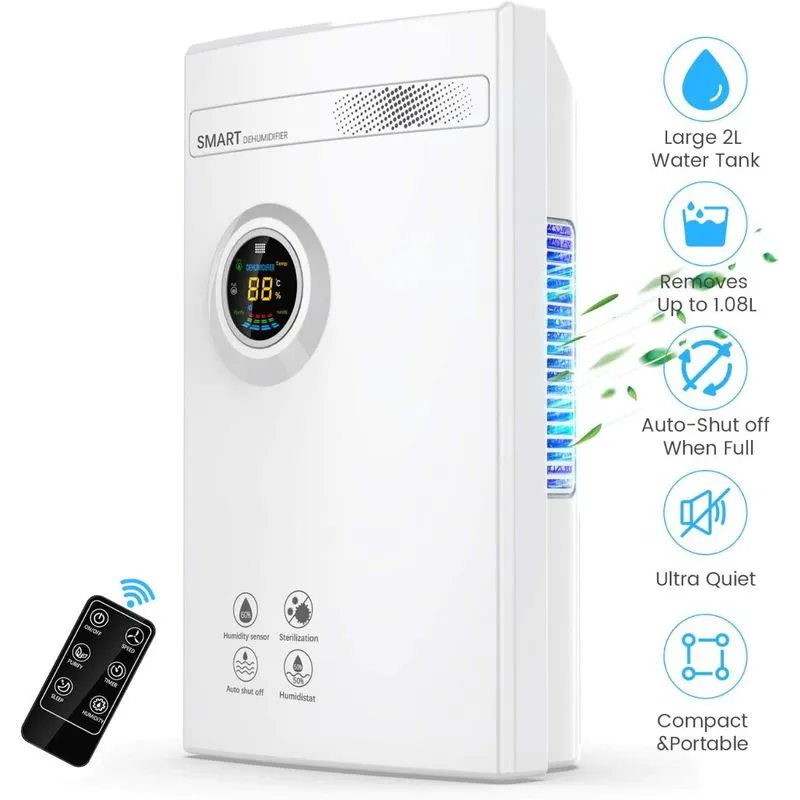 Desumidificador DUSA SA 2000ML Silencioso Portátil Até 30m2 Branco 110V