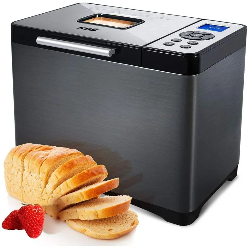 Panificadora Automática KBS, Aço Inoxidável 19 Menus, 3 Ttamanhos/3 Cores (Pão) Cinza 110V