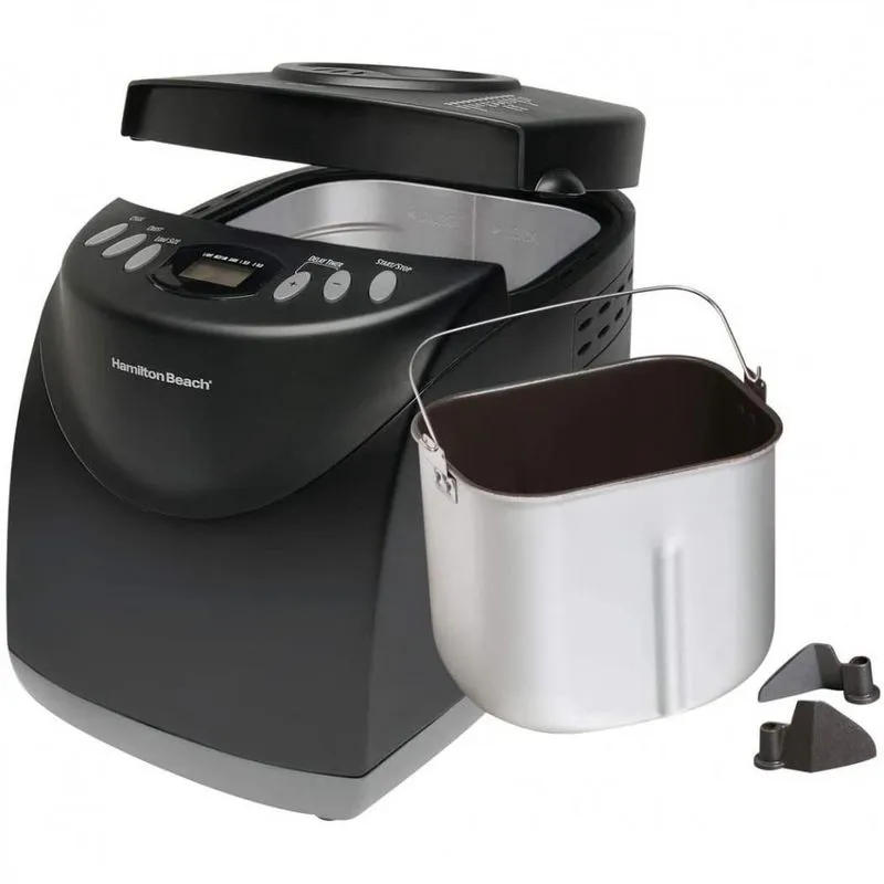 Panificadora Automática Hamilton Beach,12 em 1, 3 Cores (Pão), Preto 110V