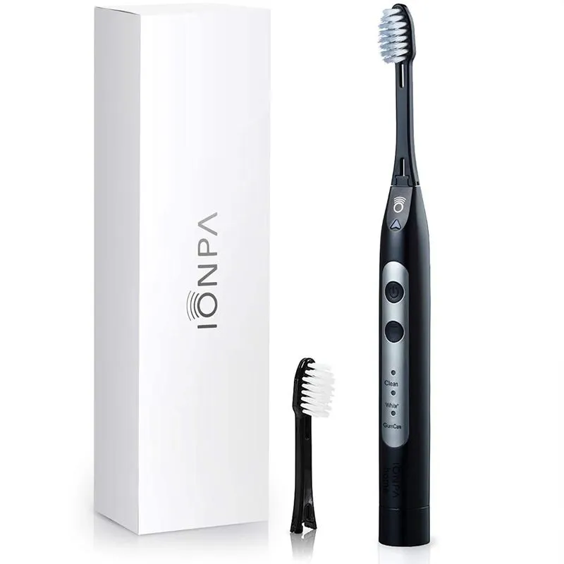 Escova Dental Elétrica IONPA DH 3 Modos 2 Cabeças Preto