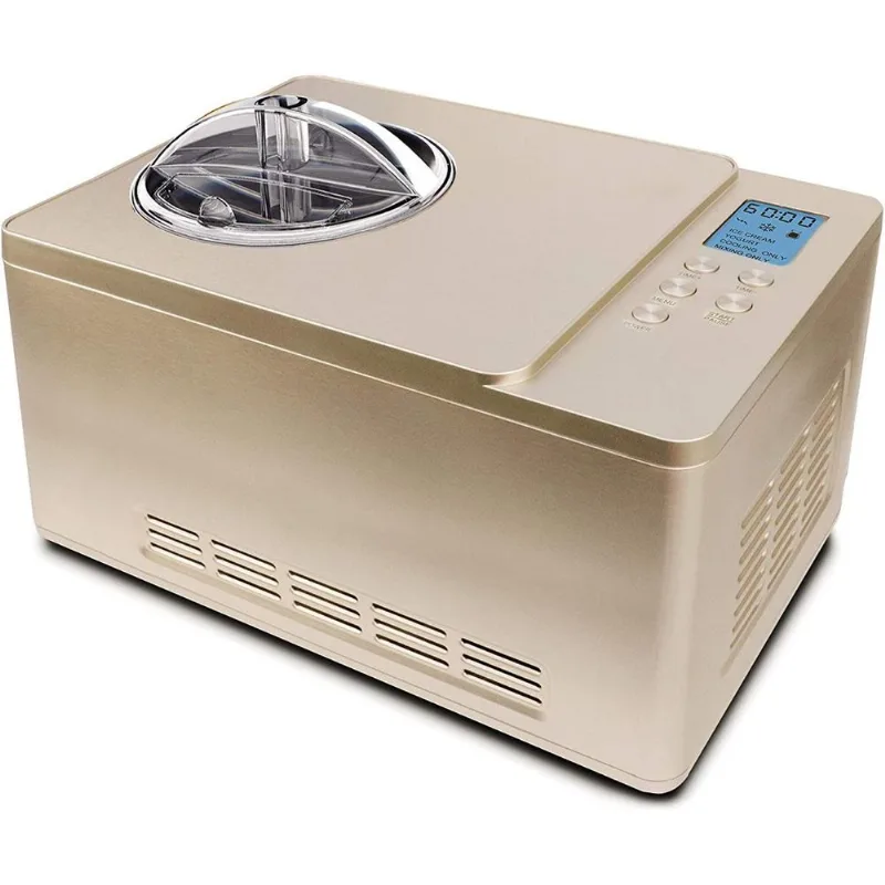 Whynter Sorveteira Elétrica 2 Litros Tigela Aço Inoxidável Função de Iogurte Dourado 110V