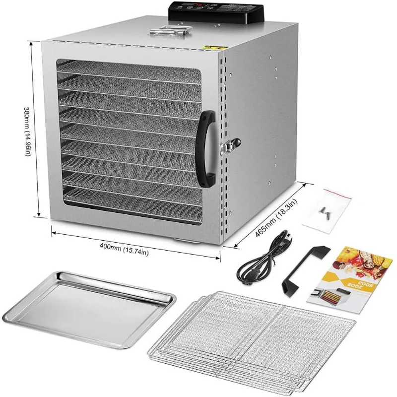 VVinRC Desidratador de Alimentos Profissional com 10 Bandejas, 1000W.