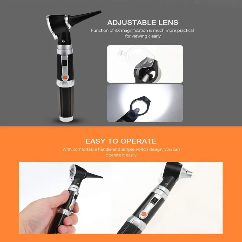 Conjunto de Otoscópio Jeebel Camp LED Profissional