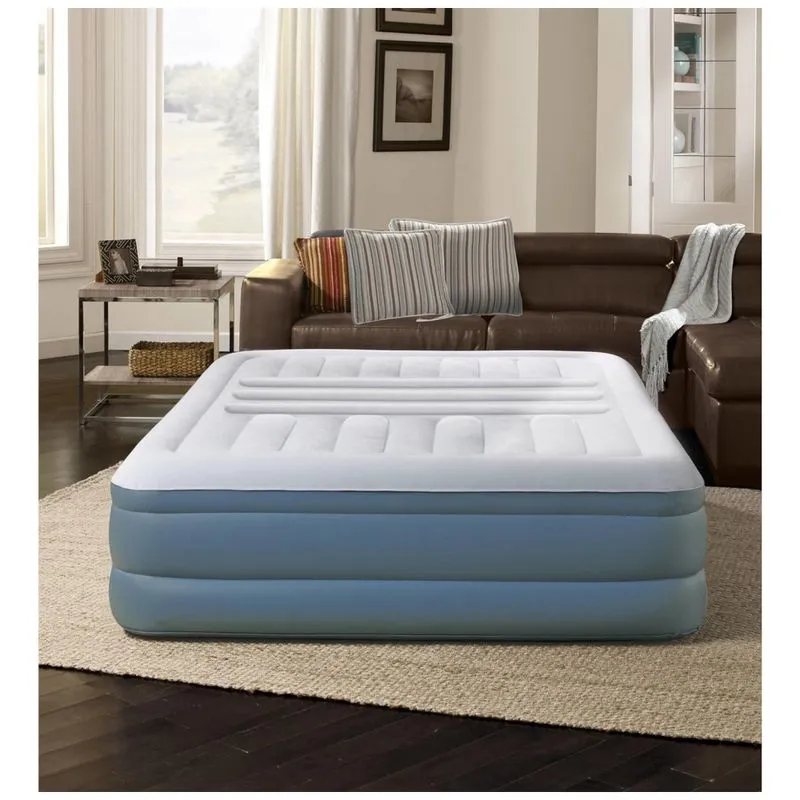 Colchão Inflável Lumbar Lux Queen, Azul Claro