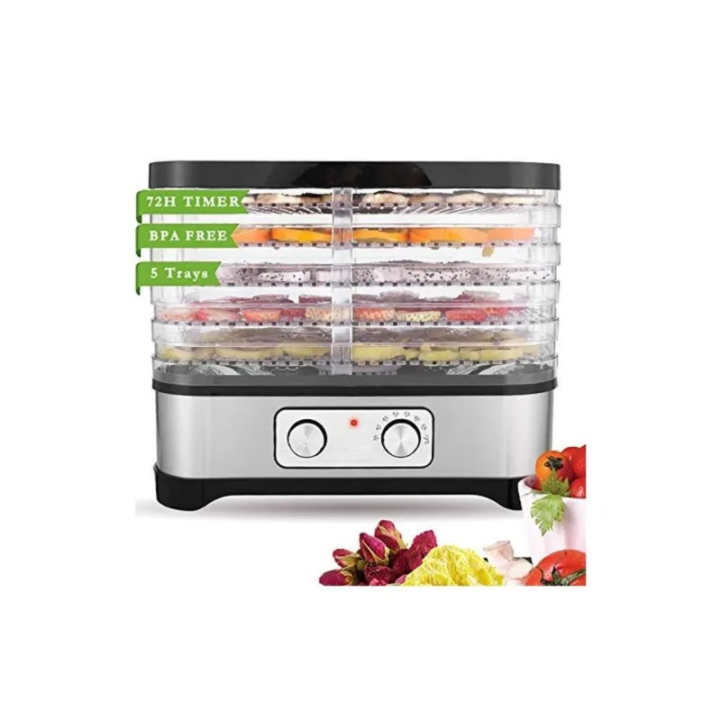 Desidratador de Alimentos Aceshin, 5 Bandejas, Prata e Transparente 110V