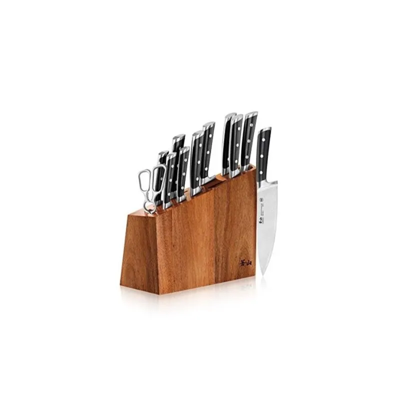 Conjunto de Facas Cangshang S Series 60140, Aço Inoxidável, 12 Peças, Preto e Marrom