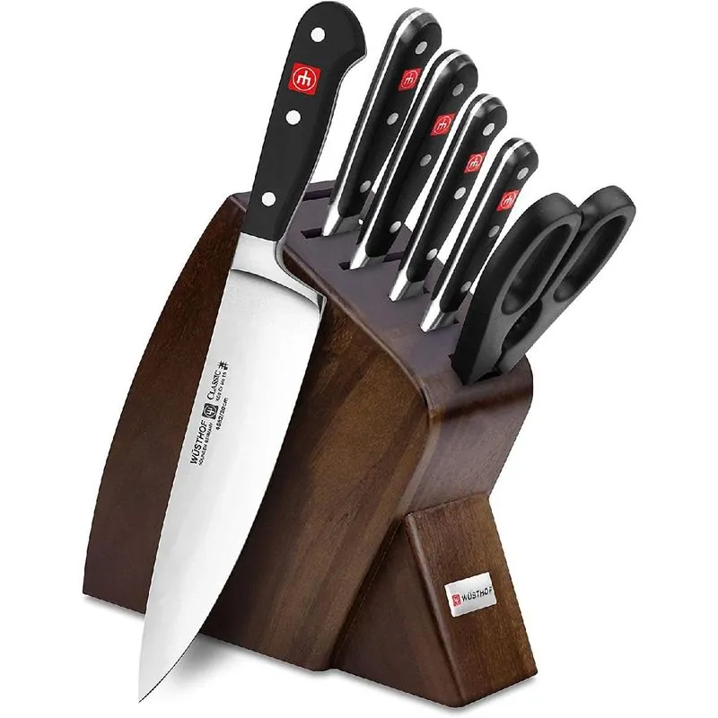 Conjunto de Facas Wusthof Classic 8901-1BL, 7 Peças, Aço Inoxidável, Preto com Marrom