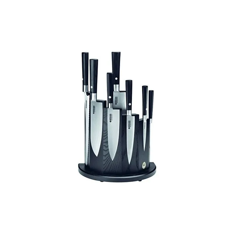 Conjunto de Facas Damasco BOKER 130425SET, Aço Inoxidável, 8 Peças, Preto