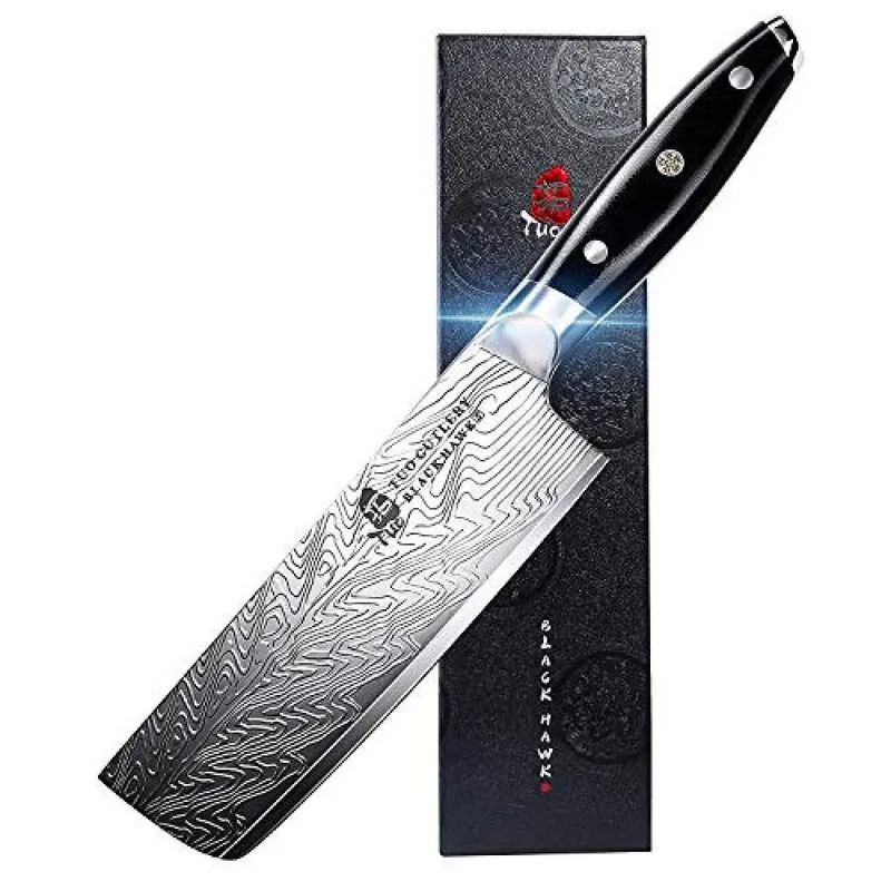 Faca TUO Black HawkS Nakiri Cutelo Aço Inoxidável Preto