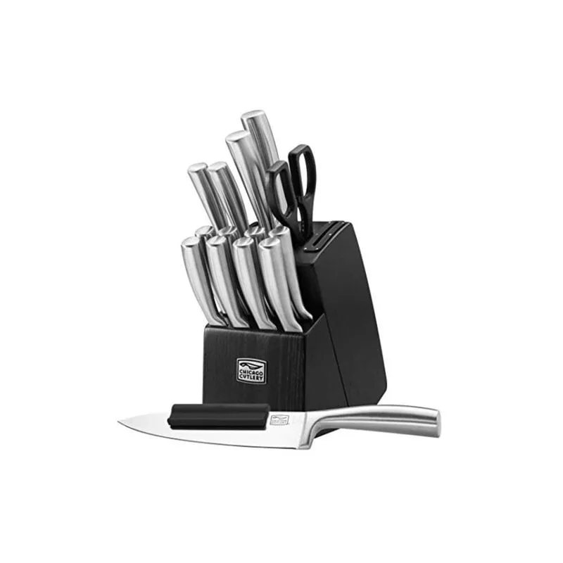 Conjunto de Facas Chicago Cutlery, Aço Inoxidável, 16 Peças, Prata e Preto