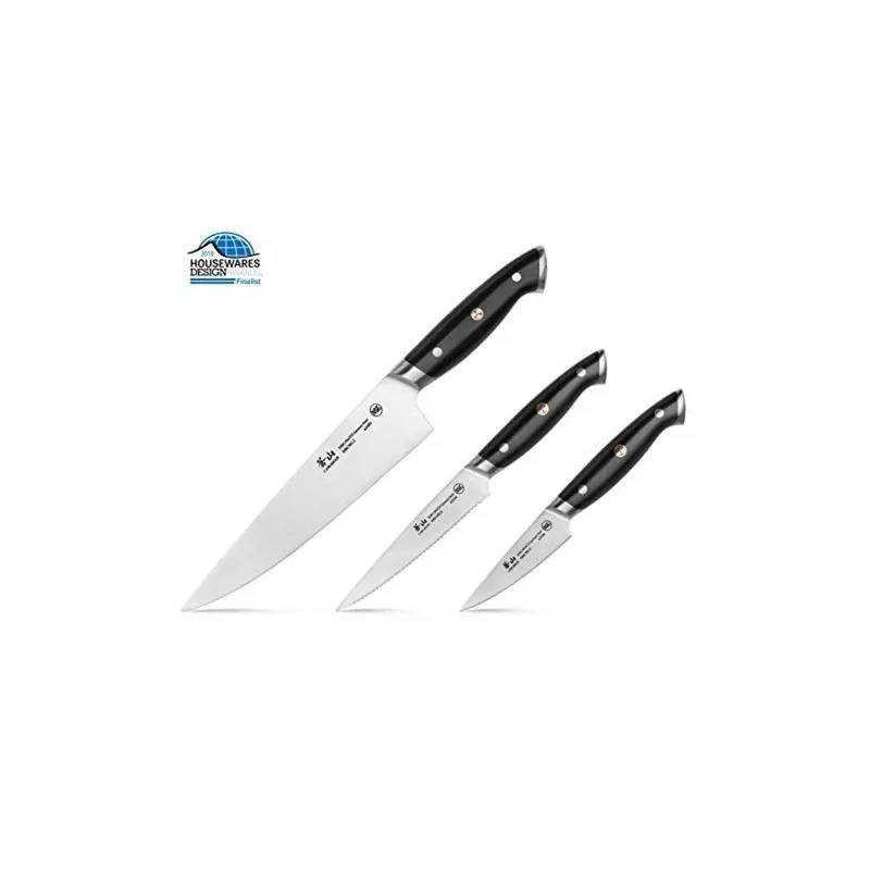 Conjunto de Facas Cangshan Z Series 62595, 3 Peças, Aço Inoxidável, Preto