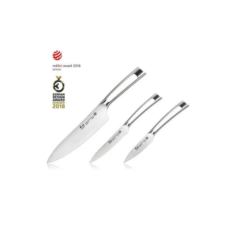 Conjunto de Facas Cangshan TN1 Series 1021936, 3 Peças, Aço Inoxidável, Prata