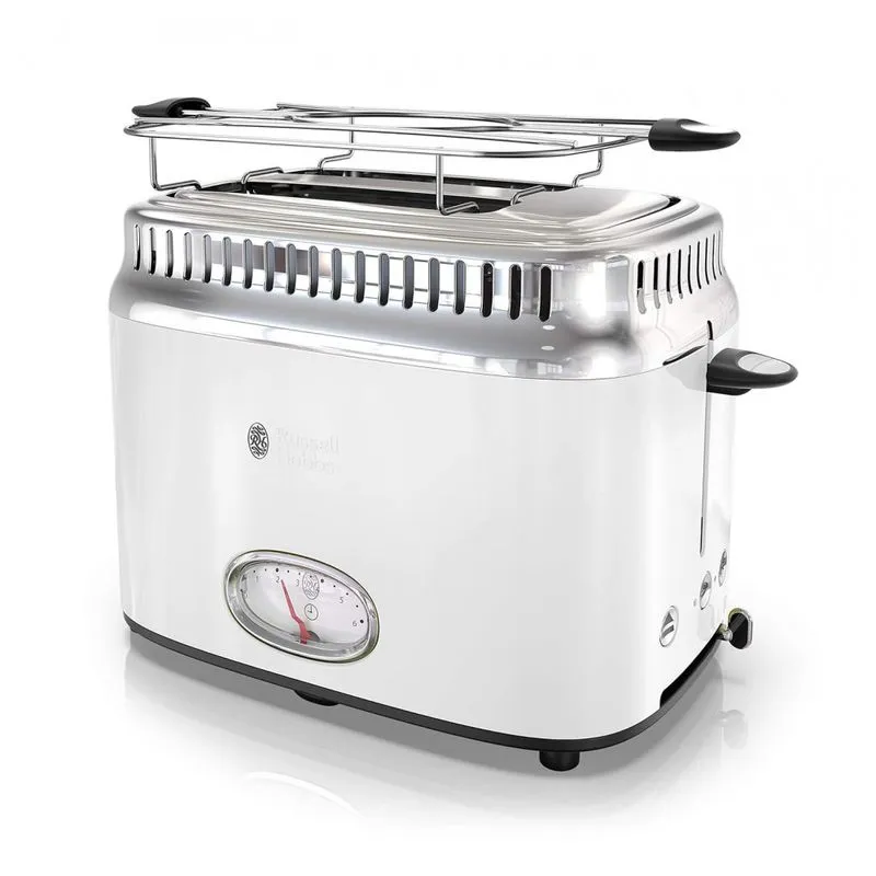 Torradeira Elétrica Russell Hobbs Tr9150wtr Retrô, Aço Inoxidável, 2 Fatias, Branca 110v