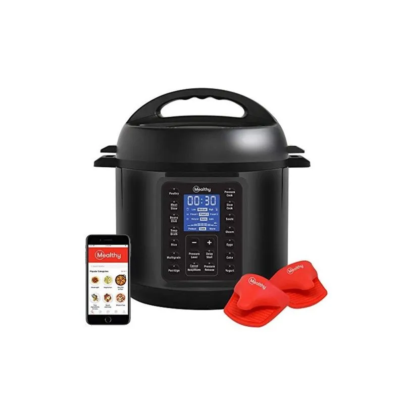 Panela de Pressão Elétrica Mealthy Multipot, 9 em 1, Aço Inoxidável, Preto 110V