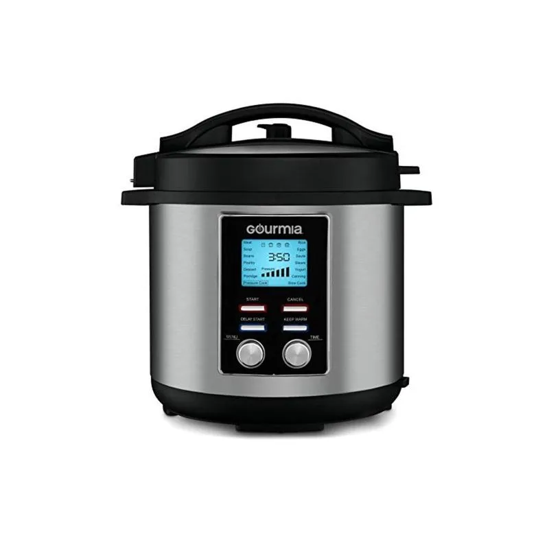 Panela de Pressão Elétrica Gourmia GPC855, Digital, Display LCD, Aço Inoxidável, Preto com Prata 110V