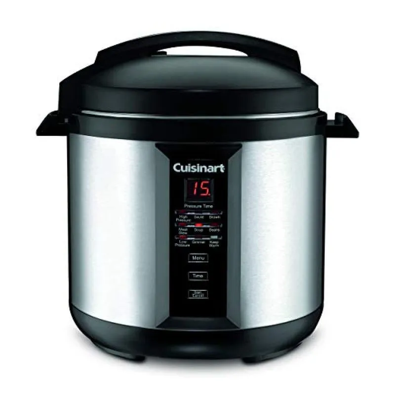 Cuisinart Panela de Pressão CPC-800, Aço Inoxidável, Preto com Prata 110V