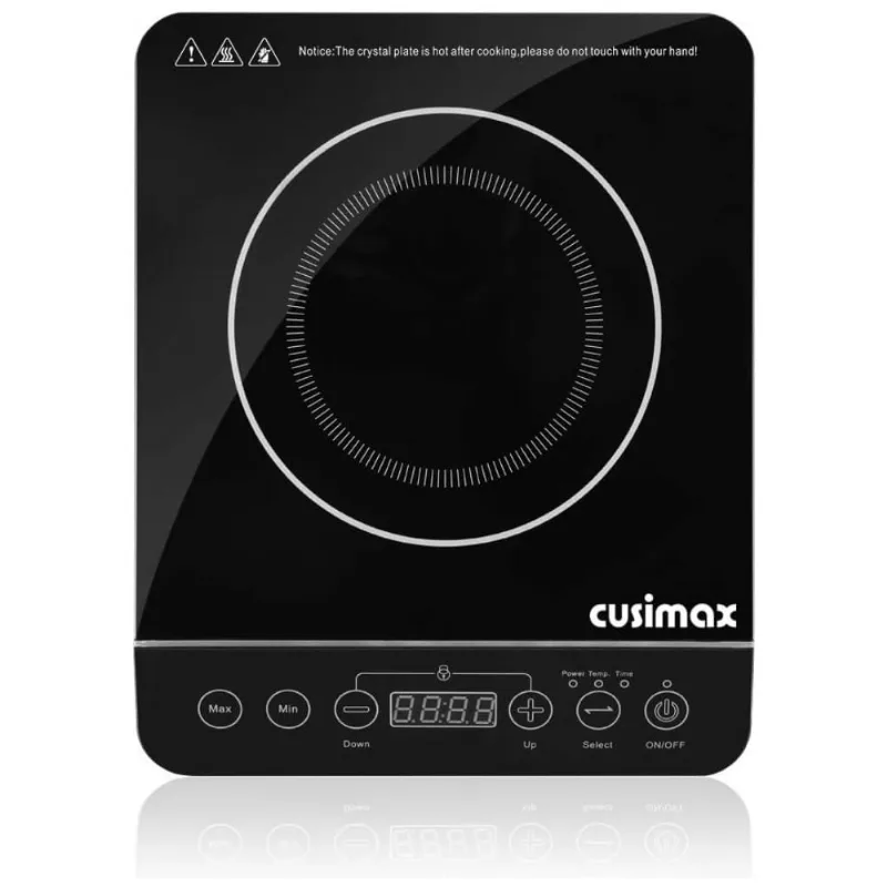 Cooktop Fogao Eletrico 1800w Inducao Controles De Nivel De Potencia, Cusimax, Preto